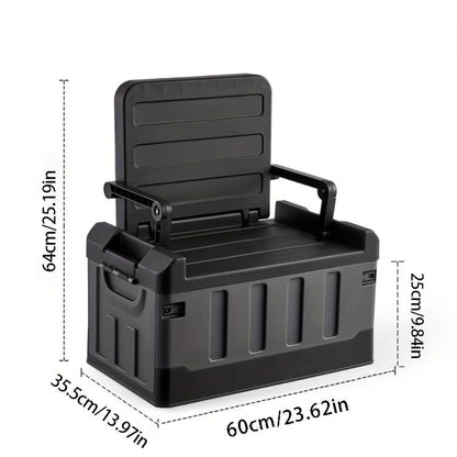 Foldable Camping Stool with Backrest & Storage Bag Portable Fishing Seat Outdoor Chair