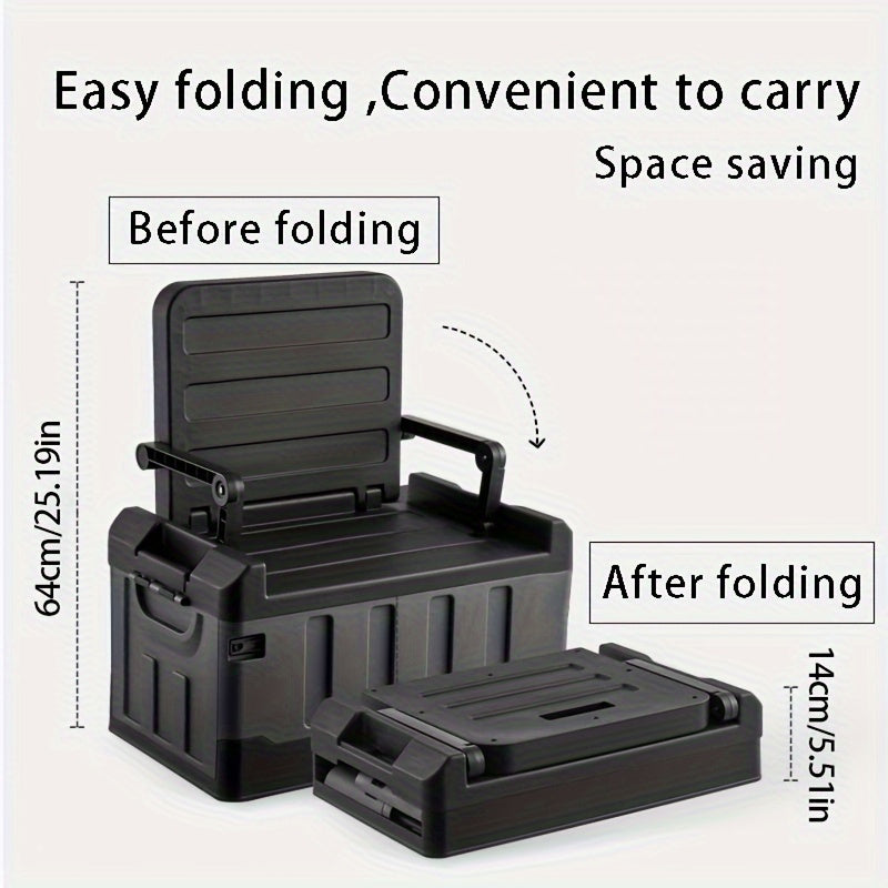 Foldable Camping Stool with Backrest & Storage Bag Portable Fishing Seat Outdoor Chair