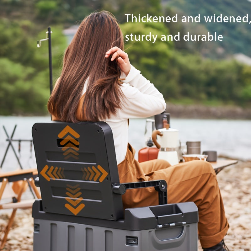 Foldable Camping Stool with Backrest & Storage Bag Portable Fishing Seat Outdoor Chair