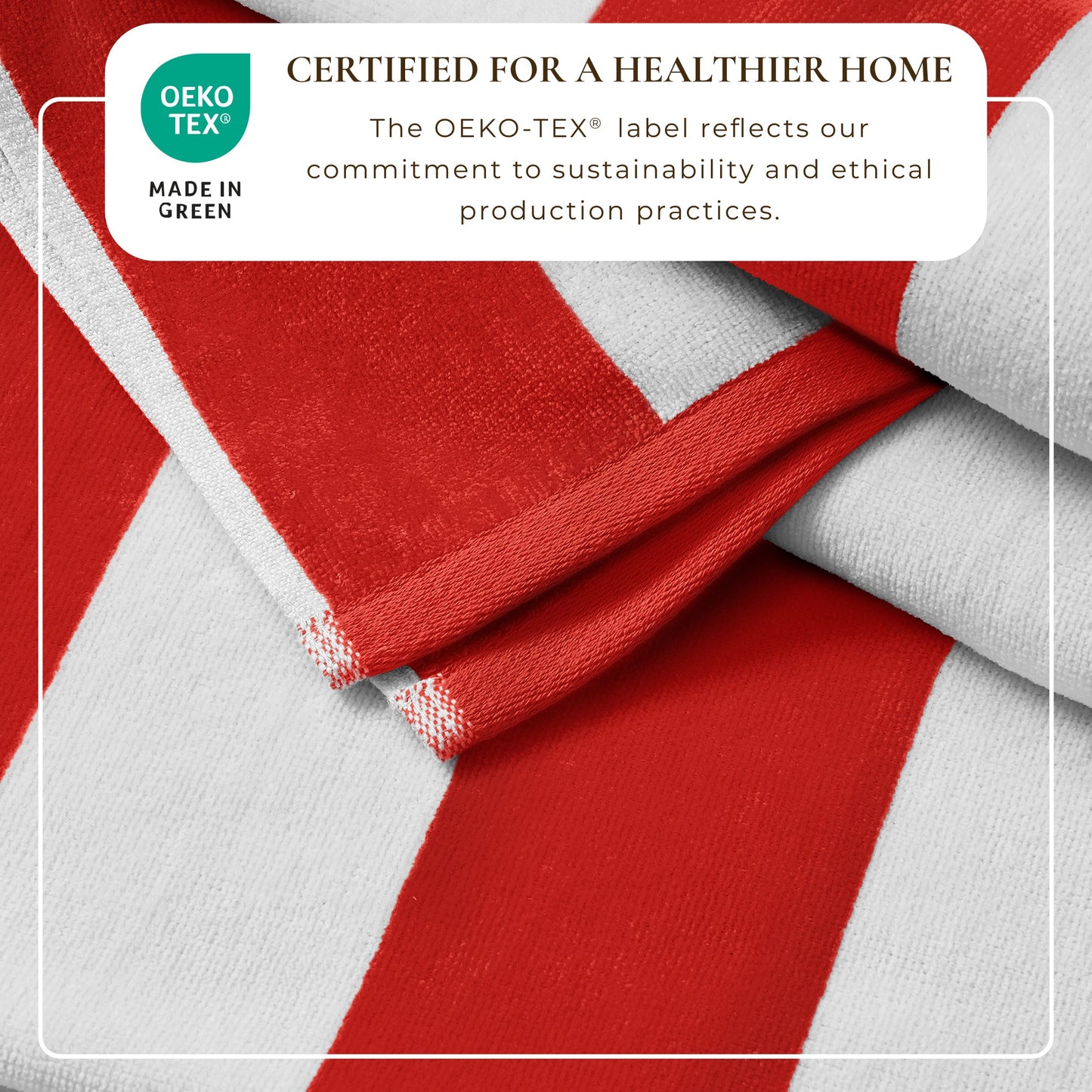 Cotton Velour Cabana Stripe Beach Towel - Novia Collection