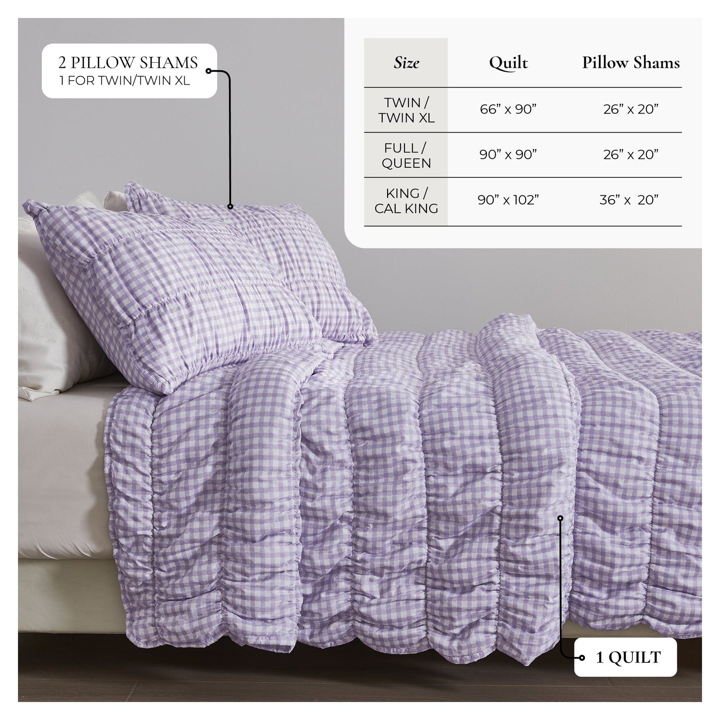 Gingham Printed Quilt Set - Gingham Collection