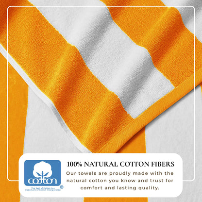 Cotton Velour Cabana Stripe Beach Towel - Novia Collection