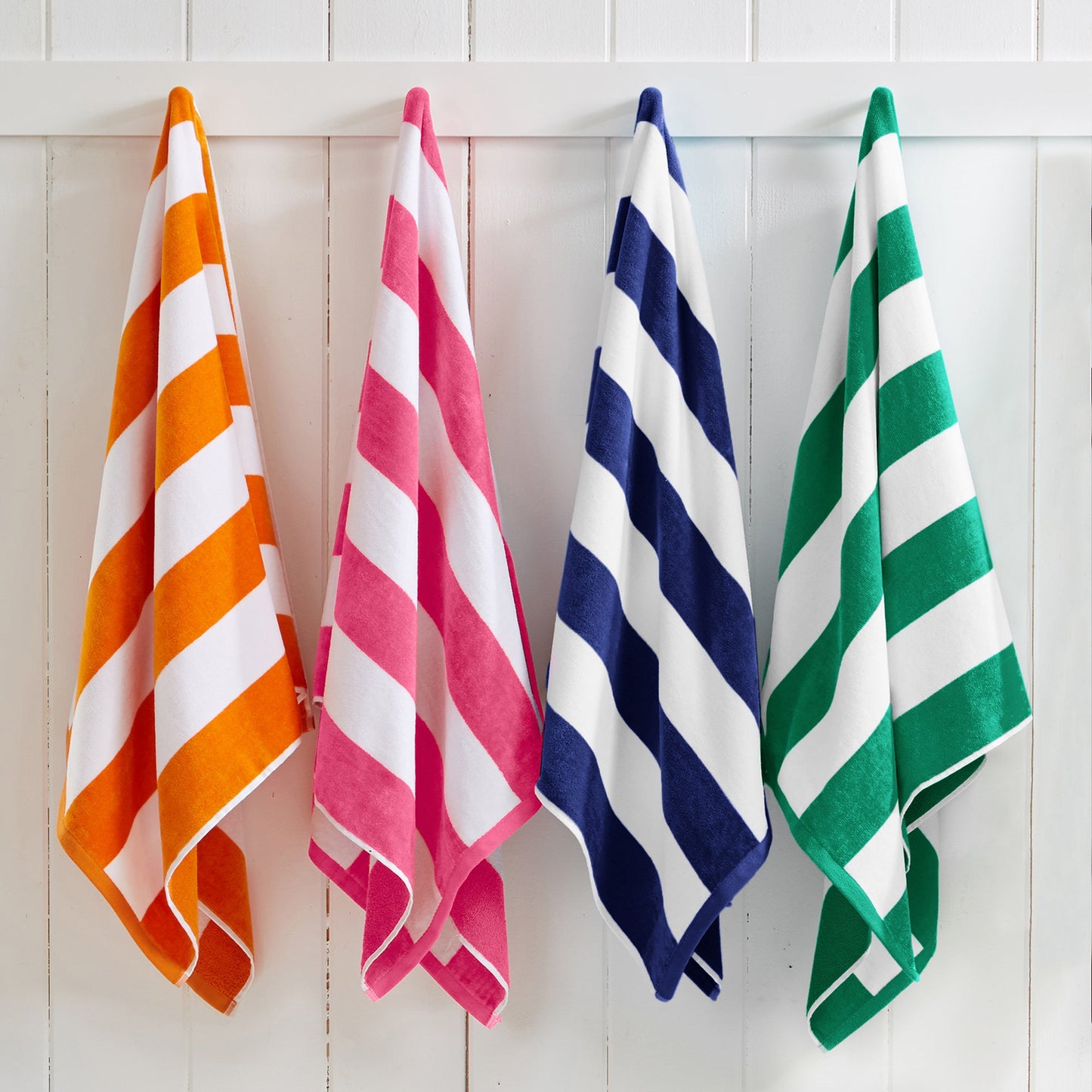 Cotton Velour Cabana Stripe Beach Towel - Novia Collection