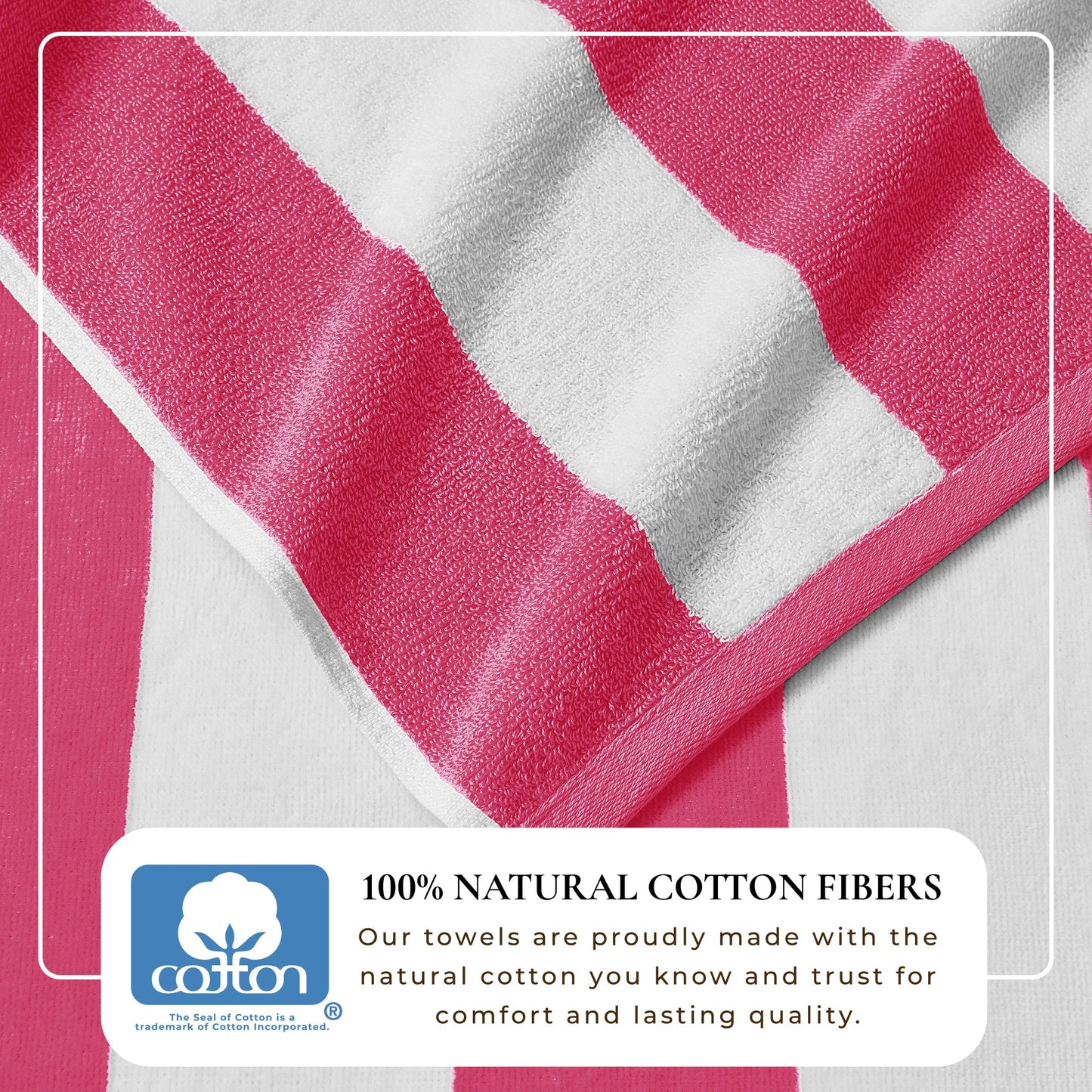 Cotton Velour Cabana Stripe Beach Towel - Novia Collection