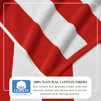 Cotton Velour Cabana Stripe Beach Towel - Novia Collection