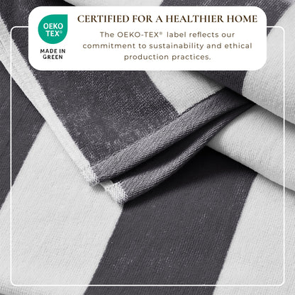 Cotton Velour Cabana Stripe Beach Towel - Novia Collection