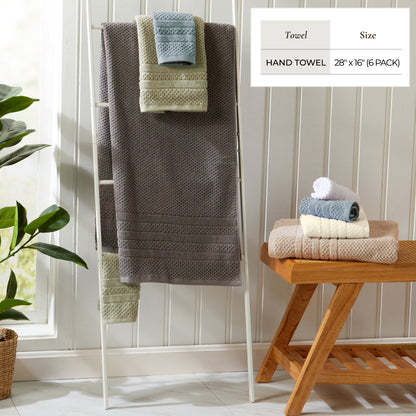 100% Cotton Checkered Jacquard Bath Towel Set - Giuliana Collection