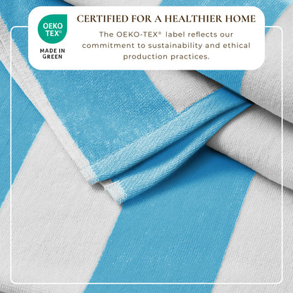 Cotton Velour Cabana Stripe Beach Towel - Novia Collection