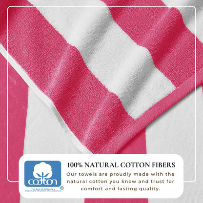 Cotton Velour Cabana Stripe Beach Towel - Novia Collection