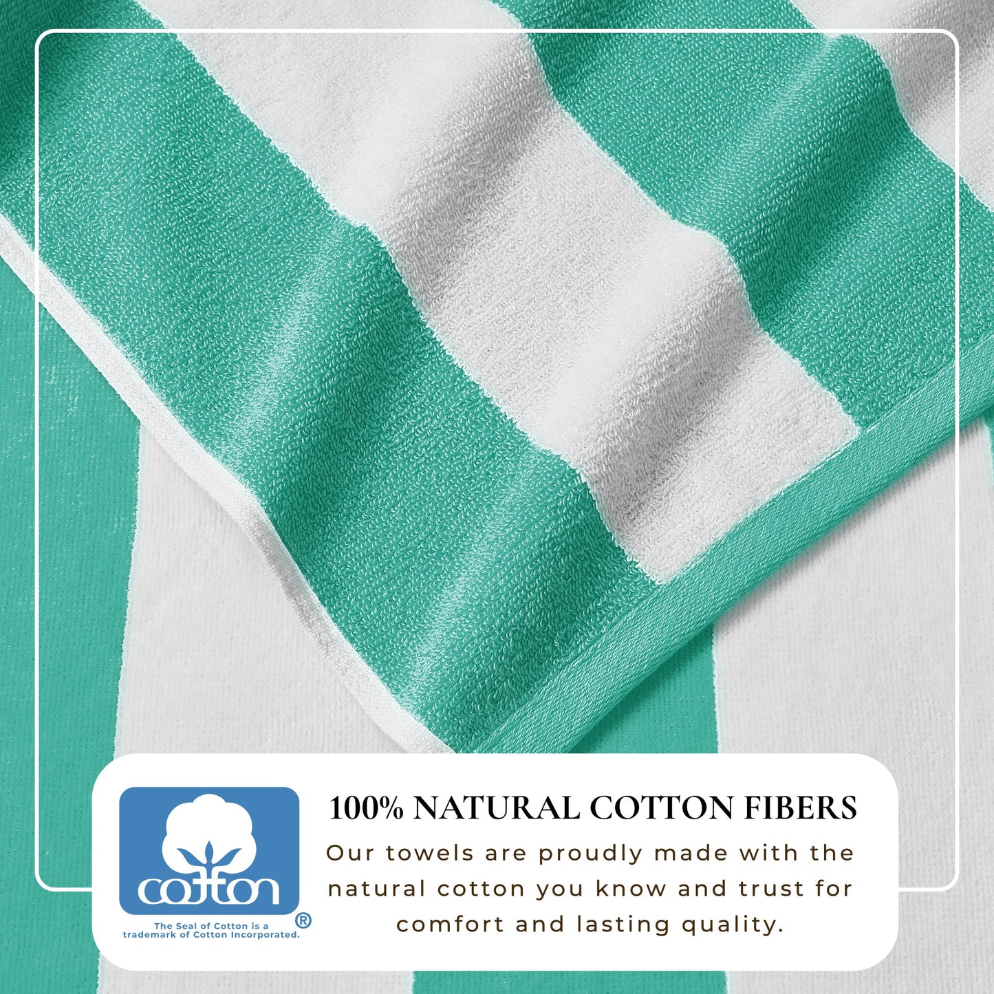 Cotton Velour Cabana Stripe Beach Towel - Novia Collection