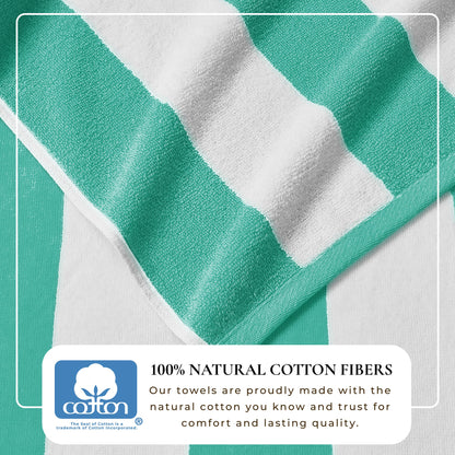 Cotton Velour Cabana Stripe Beach Towel - Novia Collection