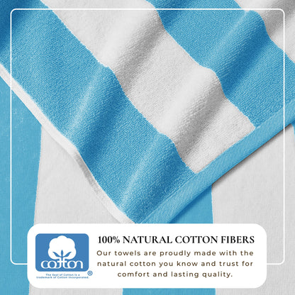 Cotton Velour Cabana Stripe Beach Towel - Novia Collection