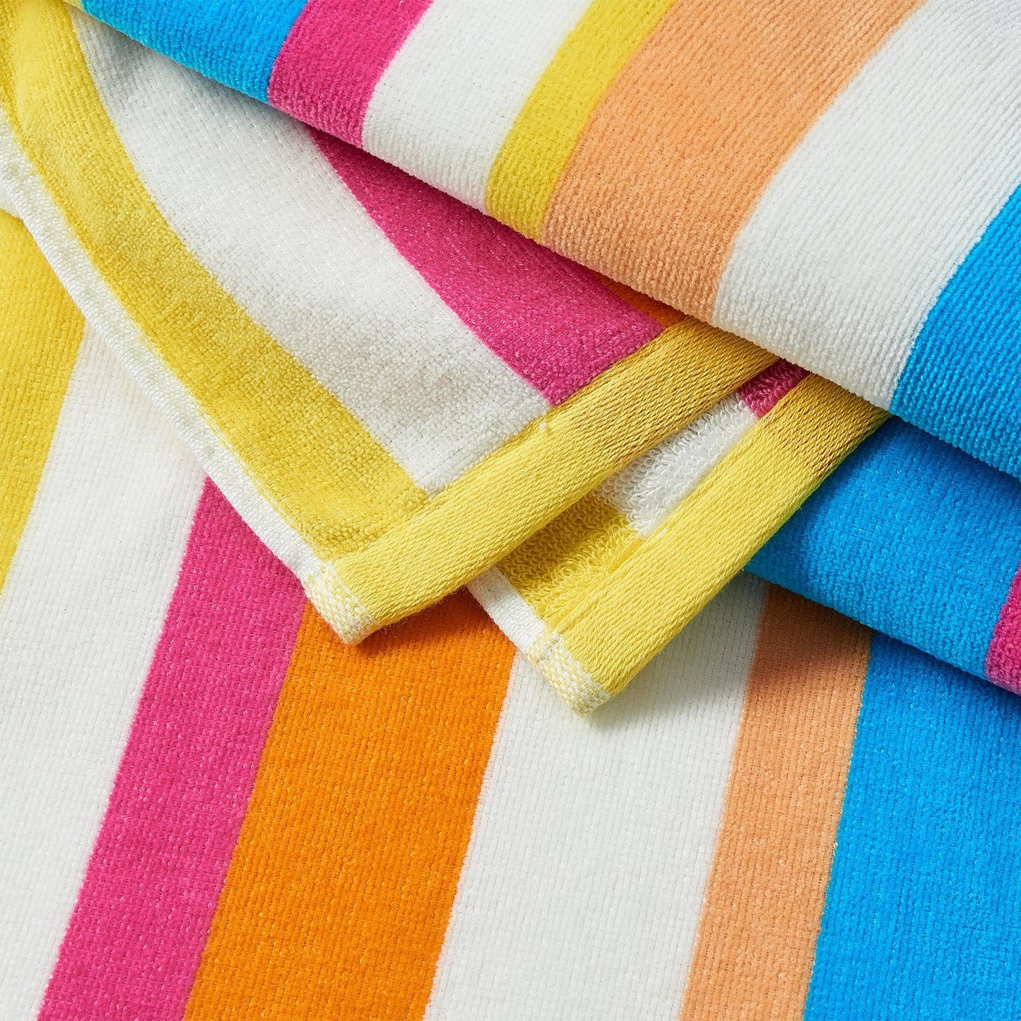 Cotton Velour Cabana Stripe Beach Towel - Novia Collection