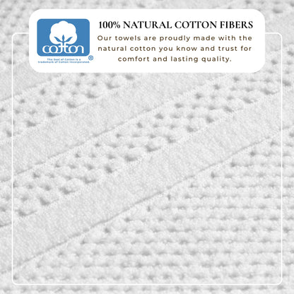 100% Cotton Checkered Jacquard Bath Towel Set - Giuliana Collection