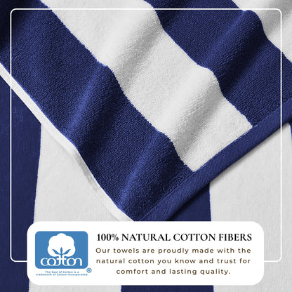 Cotton Velour Cabana Stripe Beach Towel - Novia Collection