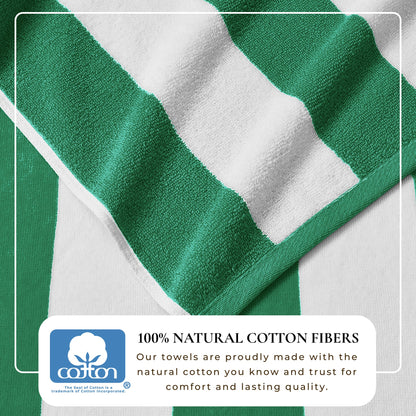 Cotton Velour Cabana Stripe Beach Towel - Novia Collection