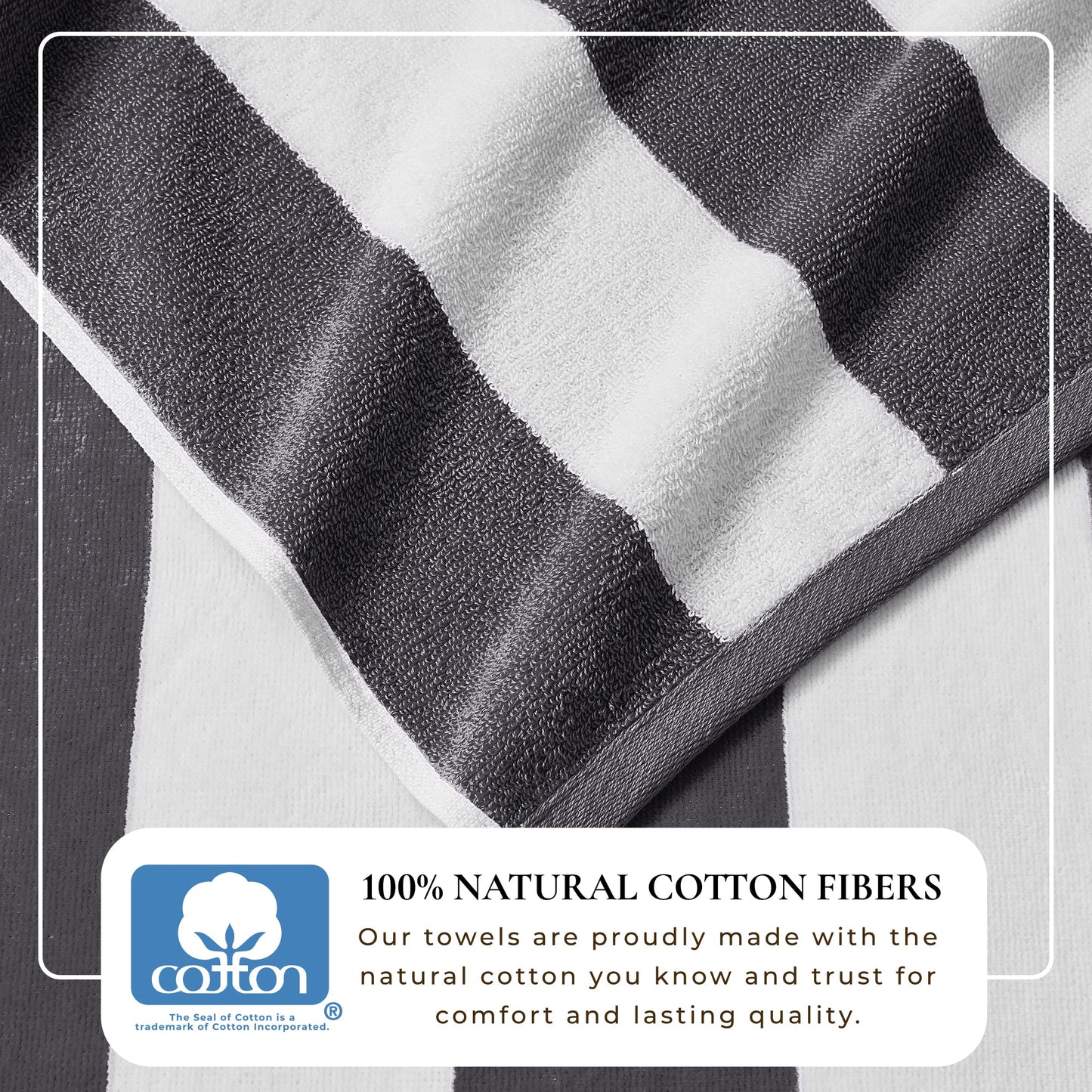Cotton Velour Cabana Stripe Beach Towel - Novia Collection