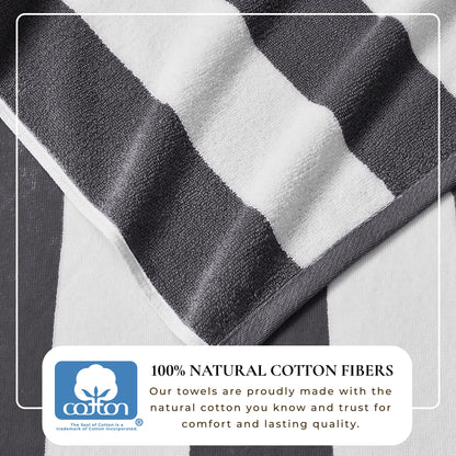 Cotton Velour Cabana Stripe Beach Towel - Novia Collection