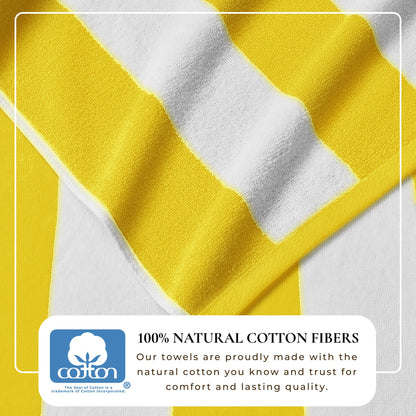Cotton Velour Cabana Stripe Beach Towel - Novia Collection