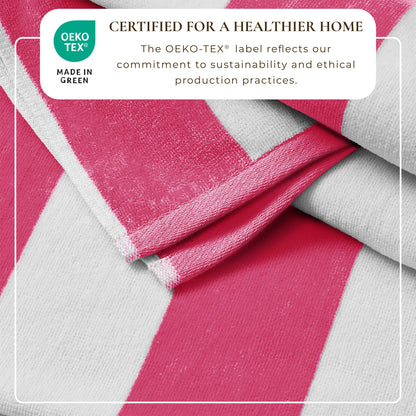 Cotton Velour Cabana Stripe Beach Towel - Novia Collection