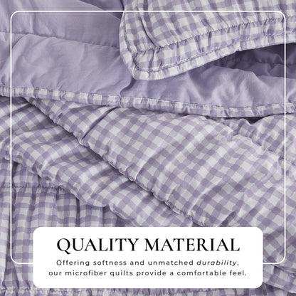 Gingham Printed Quilt Set - Gingham Collection